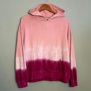 Wildfox Size XL Pink Ombre Pullover Hoodie